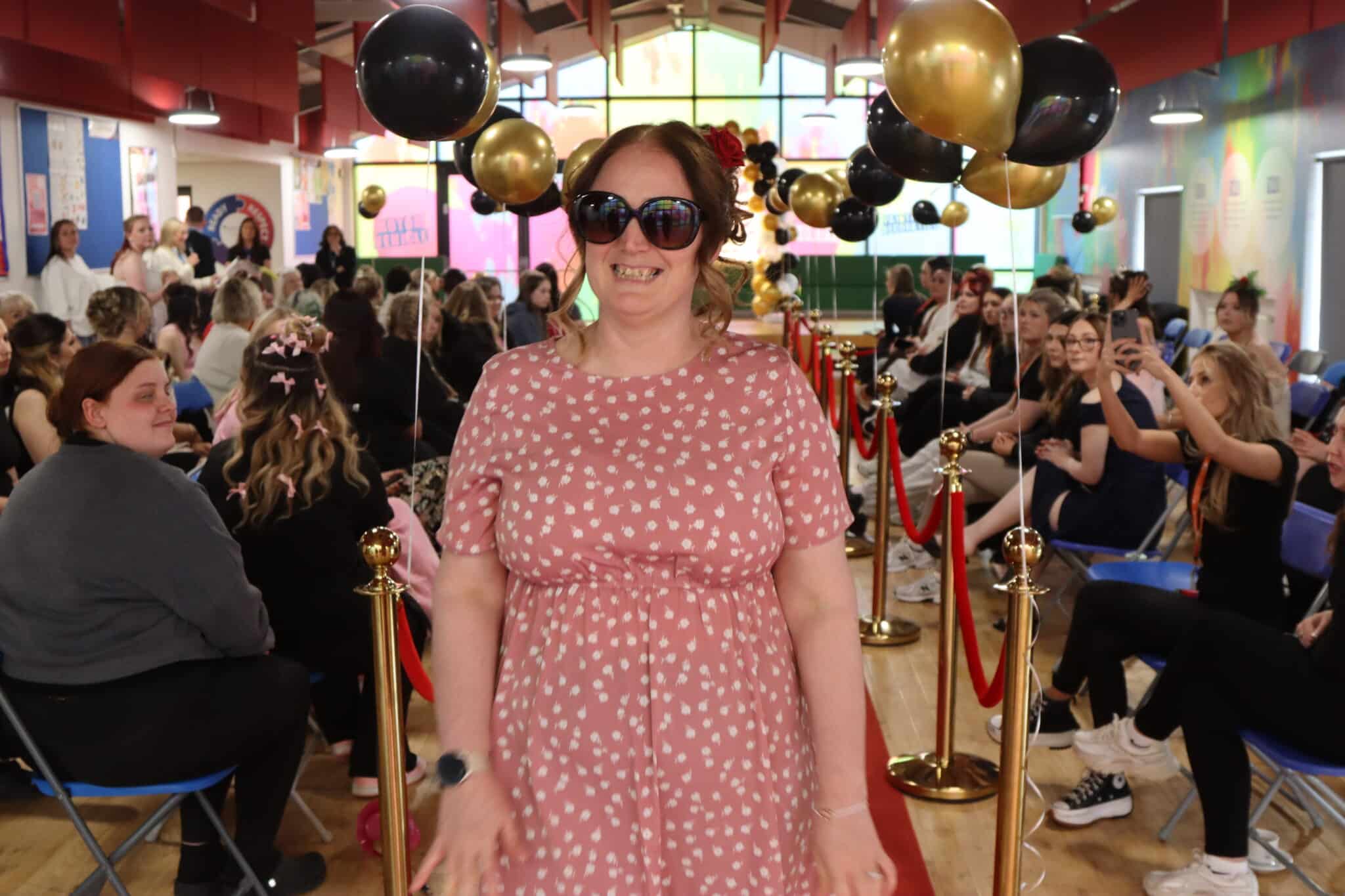 Hairdressing students from Solihull College on a red carpet