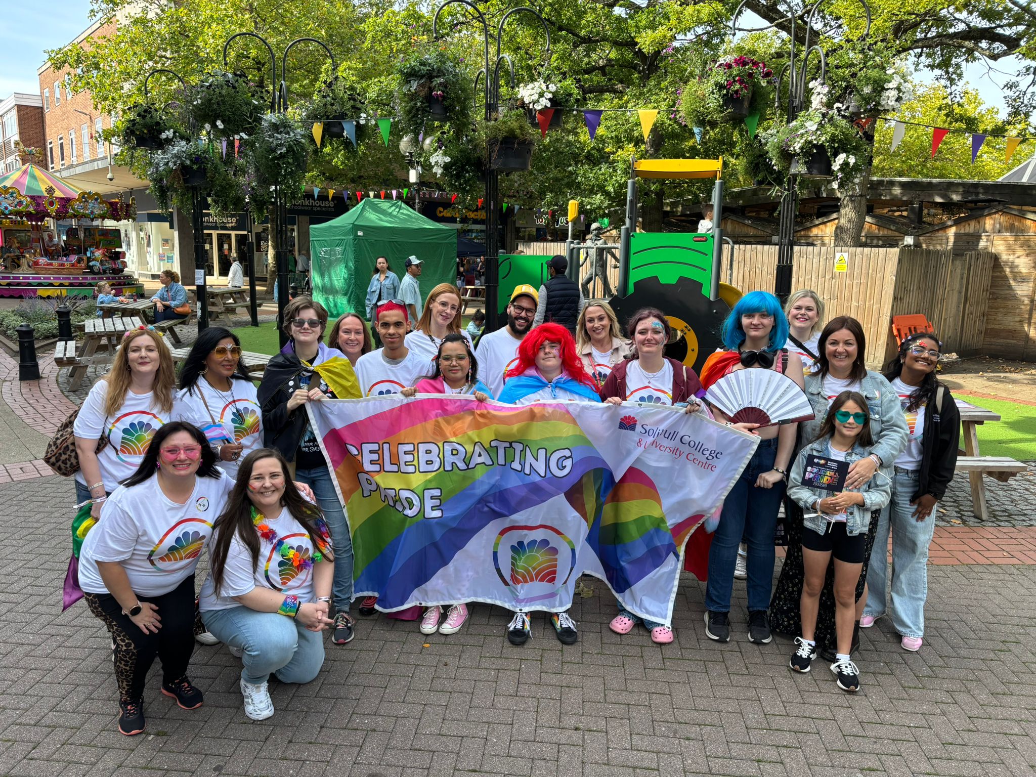 Staff and students celebrating Solihull Pride in 2025